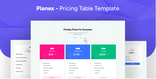Planex - Pricing Tailwindcss Template