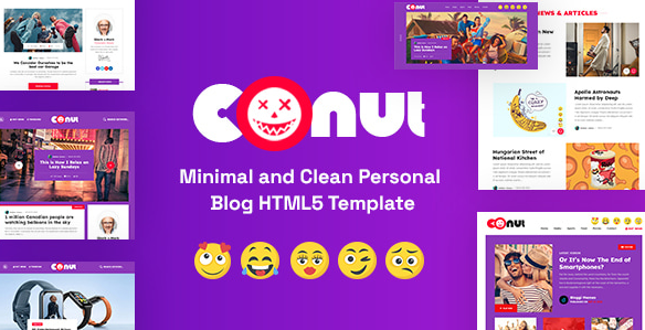 Conut - Minimal and Clean Personal Blog HTML5 Template