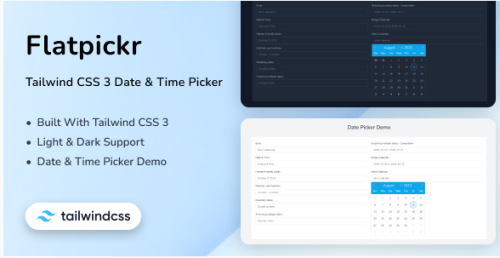 Flatpickr - Tailwind CSS 3 Date Picker