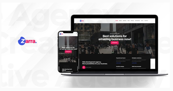 Zarra - One Page Creative Agency HTML Template