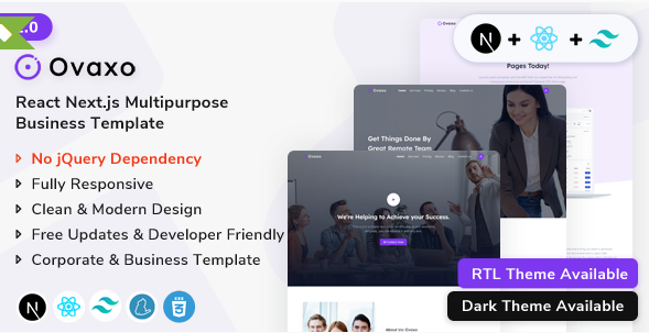 Ovaxo - React Nextjs Business Template