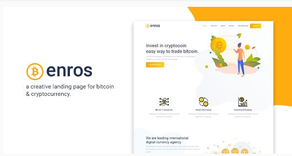 Enros - BitCoin & Cryptocurrency Landing Page