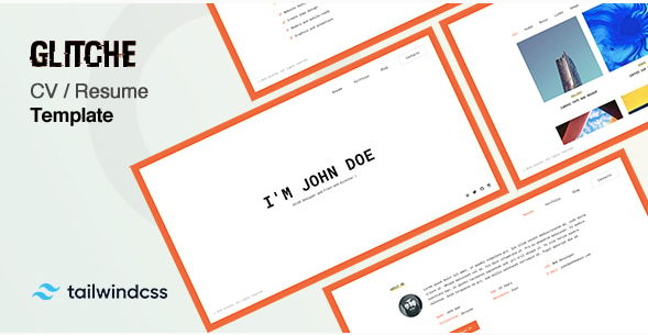 Glitche - Tailwind CSS Personal Portfolio Template