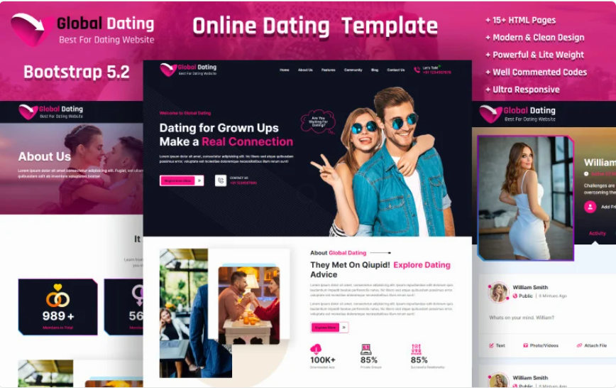 Global Dating - Dating Platform & Agency Clean Bootstrap HTML5 Multipurpose Website Template