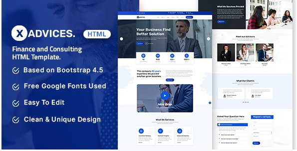 Xadvices - Finance and Consulting HTML Template