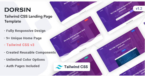 Dorsin - Tailwind CSS Landing Page Template