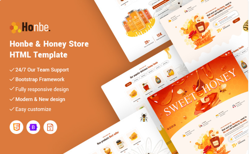 Honbe - Honey Store Website Template
