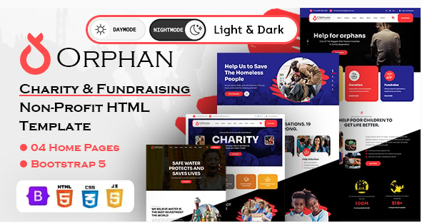 Orphan - Charity and Fundraising Non-Profit HTML Template
