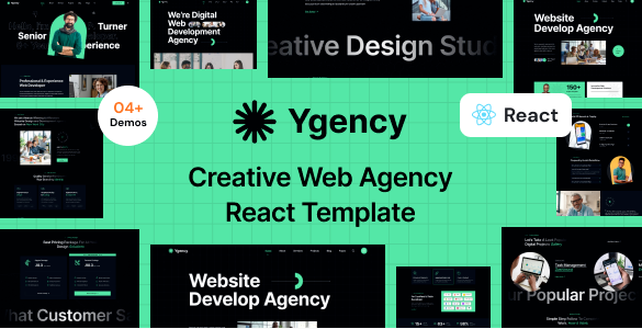Ygency - Web Design Agency React NextJs Template