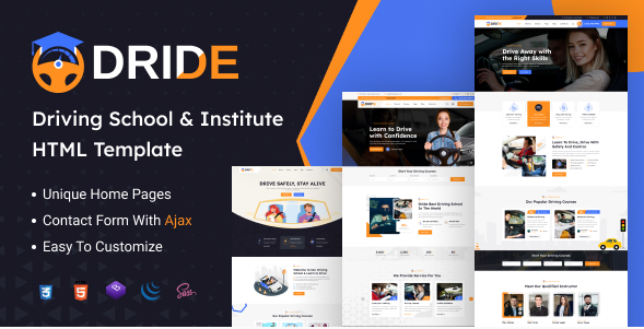 Dride - Driving School & Courses HTML Template