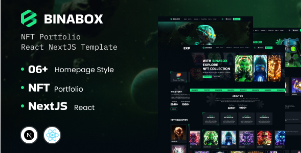 Binabox - NFT Portfolio React NextJS Template