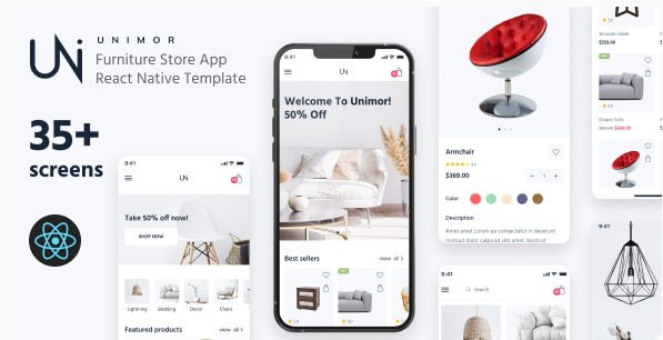 Unimor - Furniture Store React Native App | CLI