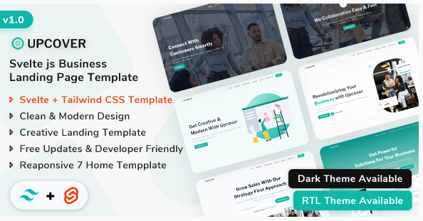 Upcover - Svelte Business Landing Page Template