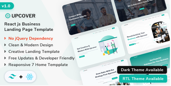 Upcover - React Js Business Landing Page Template
