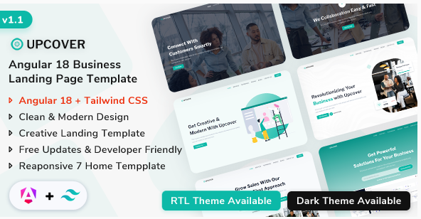 Upcover - Angular 18 Business Landing Page Template