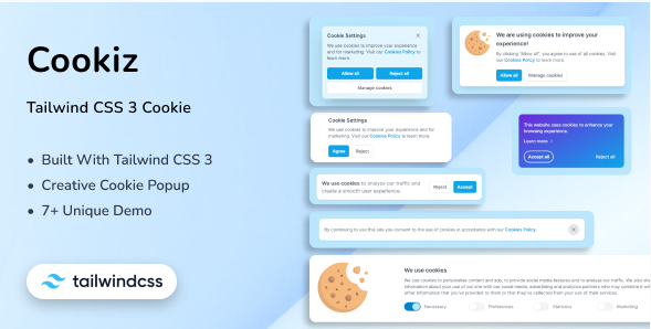 Tailwind CSS 3 Cookie - Cookiz