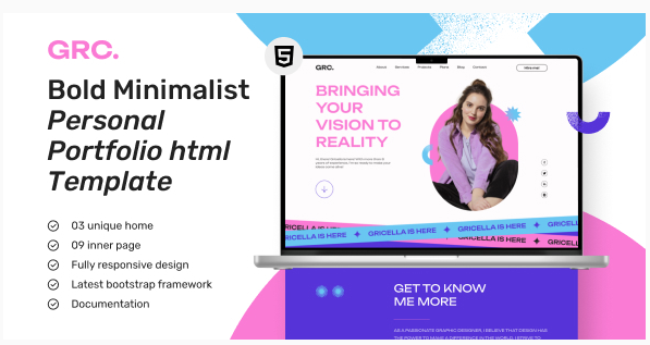 Grace - Creative Personal Portfolio Website HTML Template