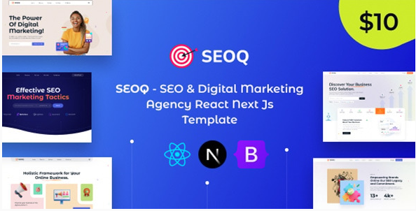 SEOQ - SEO & Digital Marketing Agency React Next JS Template
