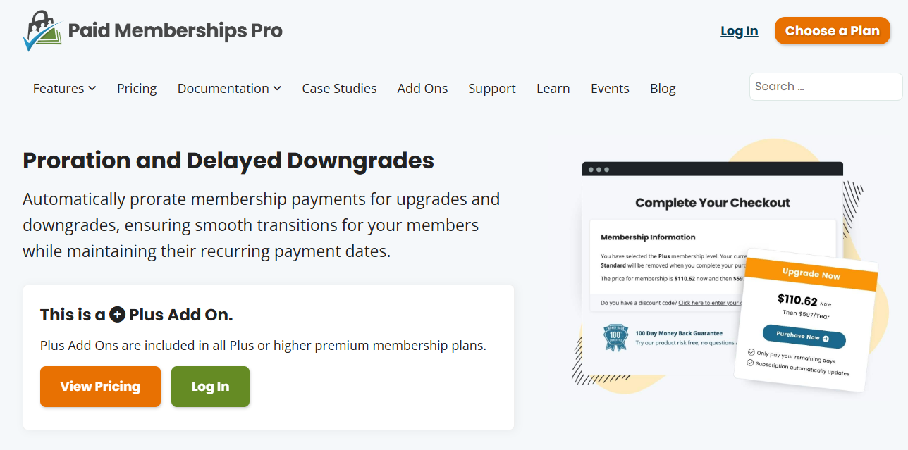 Paid Memberships Pro Proration Add On