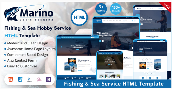 Marino - Fishing & Sea Hobby HTML Template