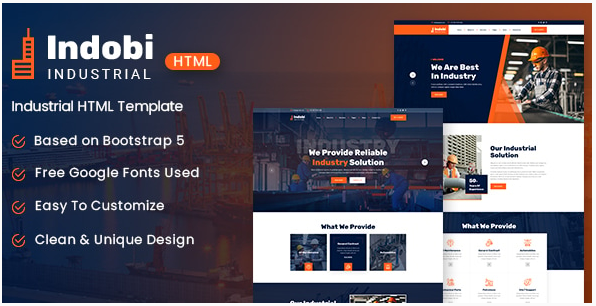 Indobi - Industrial HTML Template