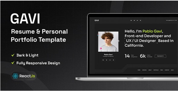 Gavi - Personal Portfolio Resume Reactjs Template