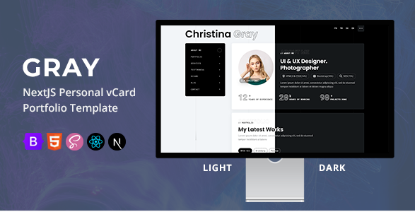 Gray - NextJS Personal vCard/Portfolio Template