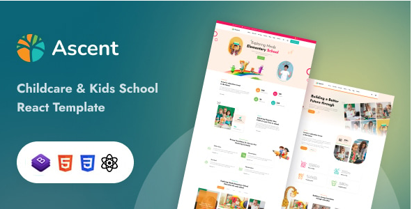Ascent - Childcare & Kids Education React Template