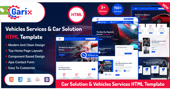 Garix - Car Repair & Auto Mechanic Service HTML Template