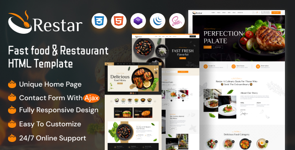 Restar - Fast Food & Restaurant HTML Template