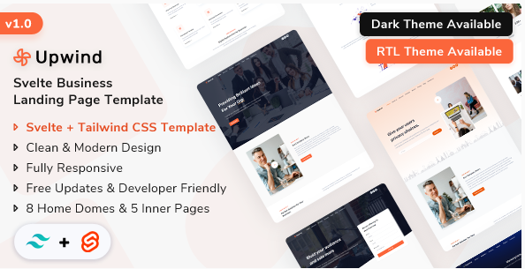 Upwind - Svelte Landing Page Template