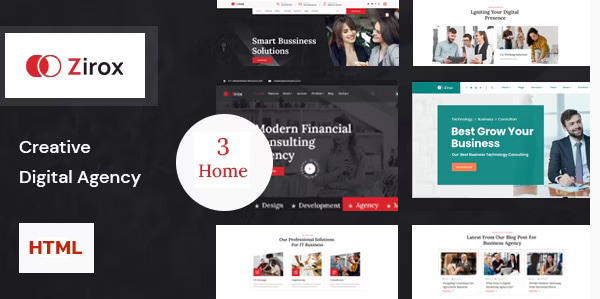 Zirox – Creative Digital Agency HTML Template