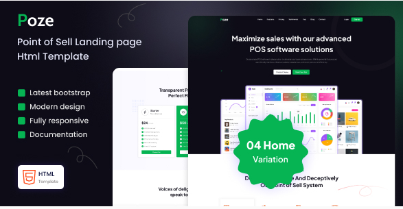Poze - Point of Sale (POS) Landing Page HTML Template