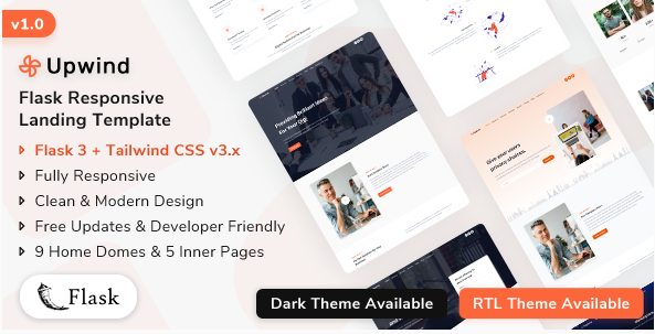 Upwind - Flask Landing Page Template