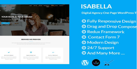 Product Image - Isabella – Digital Agency One Page WordPress Theme