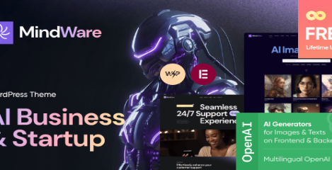 Product Image - MindWare – AI Startup, AI App & Machine Learning WordPress Theme Product Image - MindWare – AI Startup, AI App & Machine Learning WordPress Theme