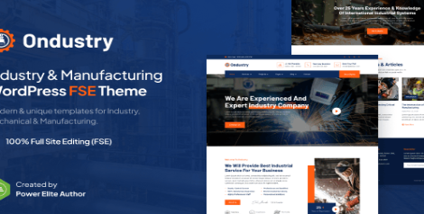 Ondustry – Industry & Manufacturing FSE WordPress Theme