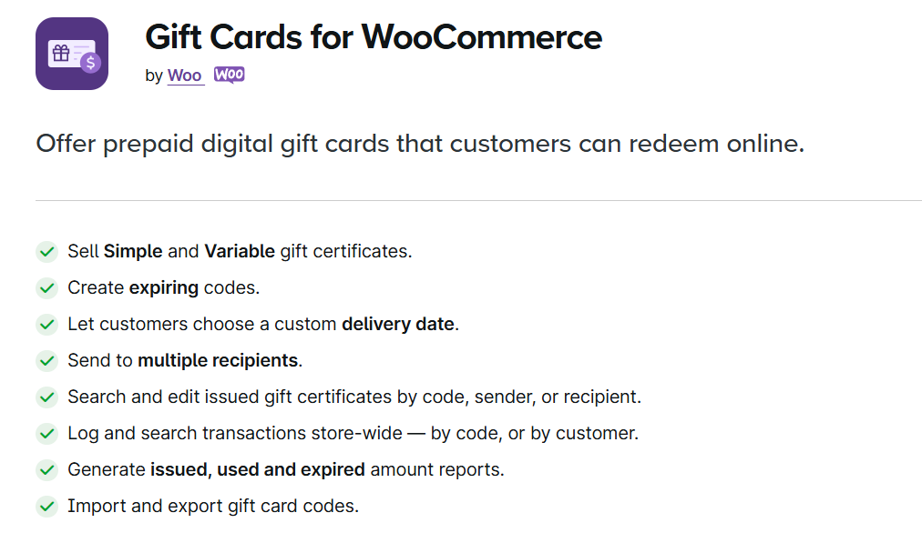 Product Image - Woocommerce Gift Cards
