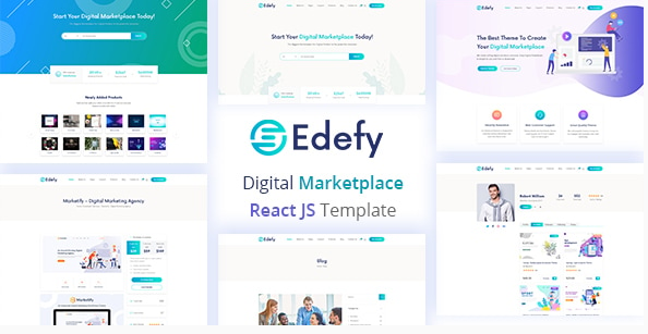 Edefy - React Js Digital Marketplace Template