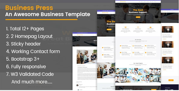 BusinessPress HTML5 Teamplate