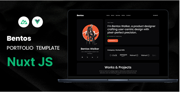 Bentos - Personal Portfolio Nuxt js Template