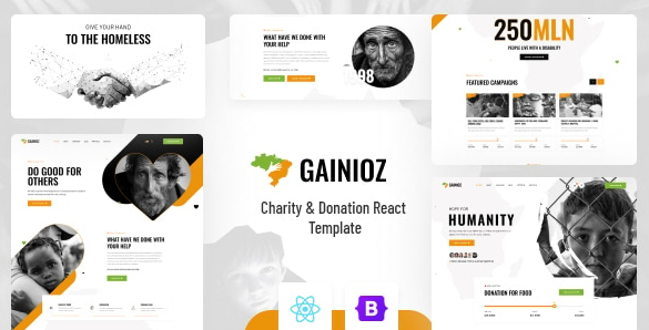 Gainioz – Charity & Donation React Template