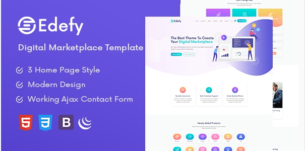 Edefy - Digital Marketplace HTML Template