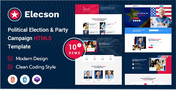 Elecson – Political Election Campaign and Party Candidate HTML5 Template