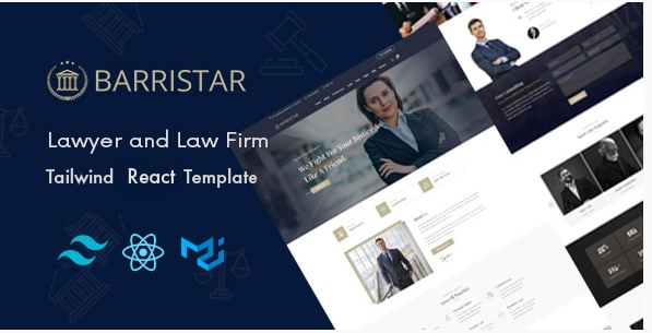 Barristar – Tailwind CSS Lawyer and Attorney React Template