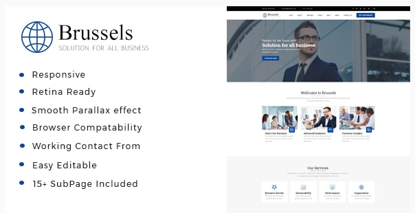 Brussels - Business Consulting and Professional Services HTML Template