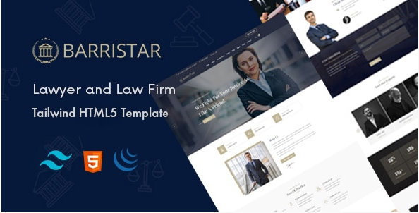 Barristar – Tailwind Lawyers and Law Firm HTML5 Template
