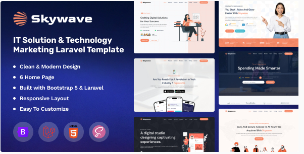 Skywave - IT Solution & Technology Marketing Laravel Template