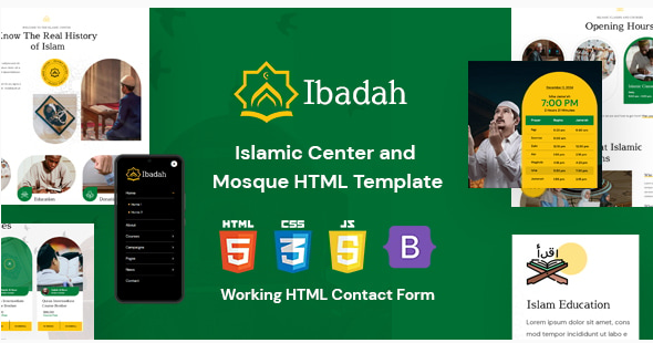 Ibadah - Islamic Center & Mosque HTML Template