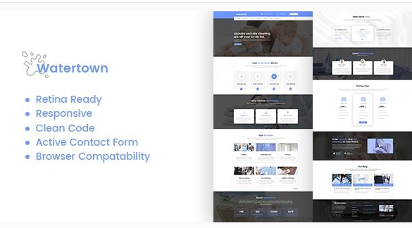 Watertown : Laundry, Dry Cleaning Services HTML Template